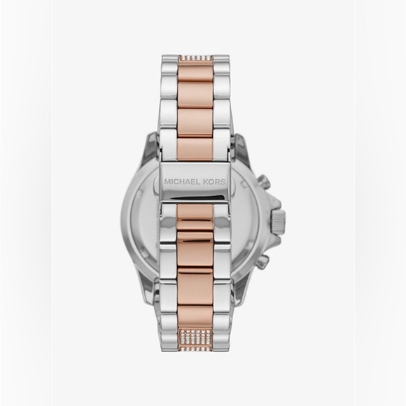 NWT Michael Kors Oversized Everest Pavé Two-Tone Watch - Picture 3 of 4